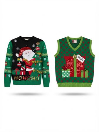 (FV-2363) Vintage style  Christmas Sweater Bundle | Wholesale Christmas Jumpers | Y2K Retro Holiday Knitwear