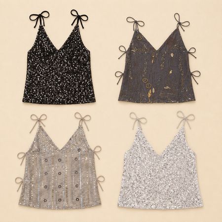Upcycled Embellished And Mix Style Halter Neck Tops