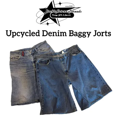 Upcycled Denim Baggy Jorts