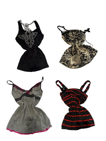 Y2K Black Pink Floral Graphic Camisoles-ST-257