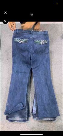 Custom handpick Y2k embroidery bootcut jeans