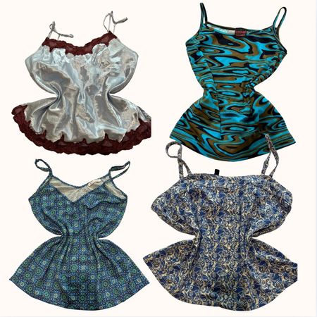 Y2K Liquid Blue Cami Tops - ST-0045