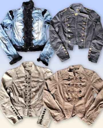 Denim double breasted jacket 17 pieces