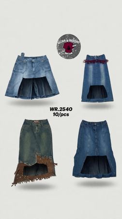 Jupes maxi en denim Y2K WR-2540
