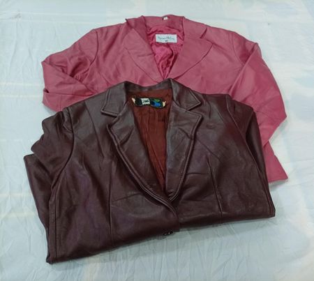 CR12341 Veste en cuir vintage pour femmes