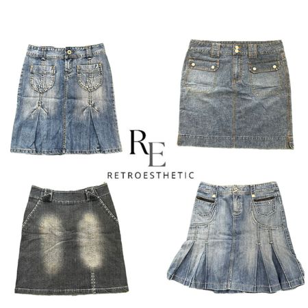 Y2K Paris Hilton Era Girl Jean MINI JUPES RE-3804