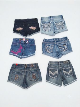 Vintage Y2K Rhinestone Jean Shorts Bundle (S-29)