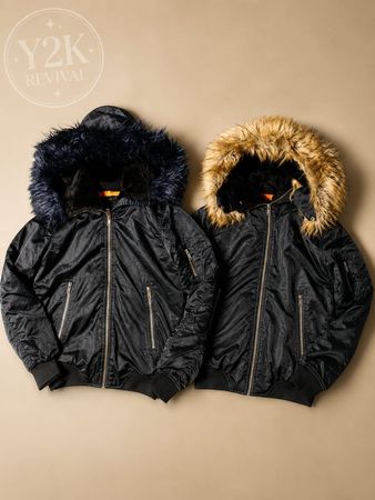 Ensemble de veste bomber en fourrure vintage Y2K