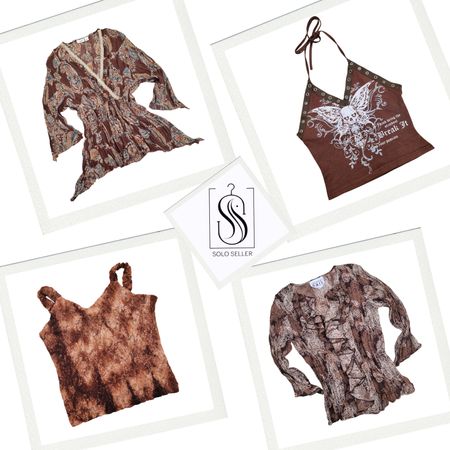 Tops Mix Grunge Marron Y2K