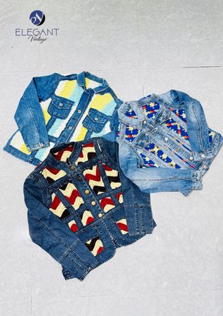 UPCYCLED Denim Patchwork & Ponchos Jackets - EVR0488