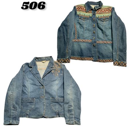 Vintage Y2K Filled Denim Blazer with Patch pocket (brands) Dkny jeans , French Dressing & Dressbarn etc #506.