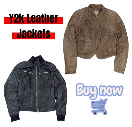 Y2k Vintage womens leather biker jackets-20 pcs bale