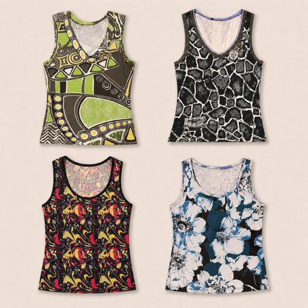 Y2K Artsy Abstract Tank Tops