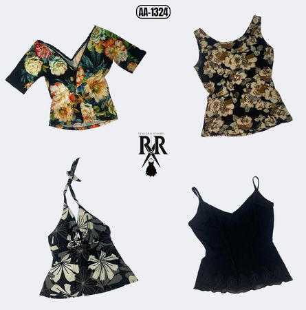 Y2k Black Rave Mix Tops (AA-1324)
