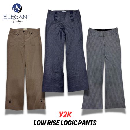 Y2K Low Rise Logic Pants - EV0301