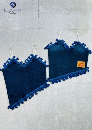 UPCYCLED Levi’s Tassel Denim Cami Tops - EVR0585