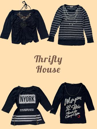 Y2K Vintage 2000s Black Tops(TH/613)