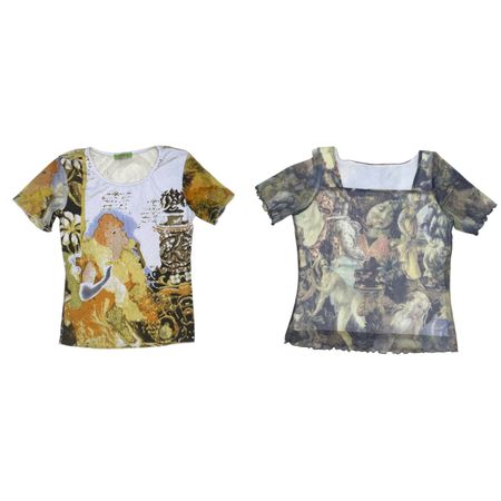 Y2K Art Print & Mesh Tops Mix | 12 PCS| Collection