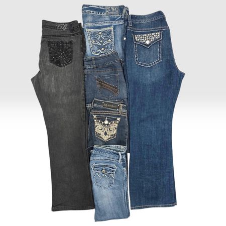 Vintage Y2K Bootcut Flared Bestickte Jeans