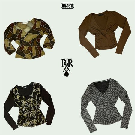 Y2K Earthy Tone Full Sleeve Tops (AA-1511)