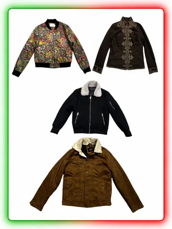 Vintage Fabric Jackets – Unisex Mixed Styles | Bomber, Embroidered & Shearling Collar