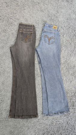 ***Y2K Flare Denim – Embroidered 2000s Fashion Mix