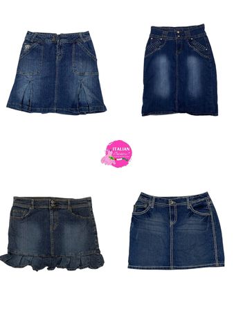 Y2K denim midi skirt