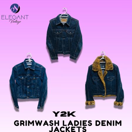 Y2K Grim Wash Vestes en Denim pour Femmes - EV1448
