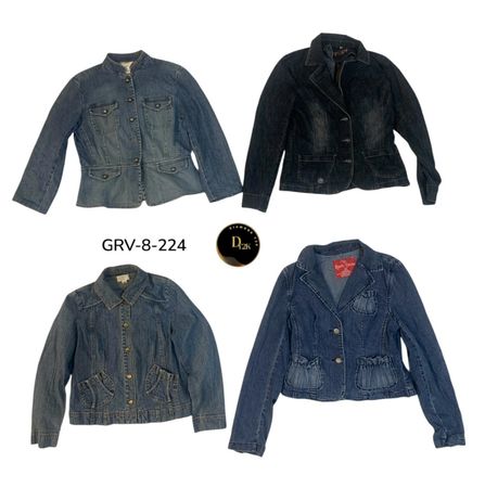 Veste en denim pour femmes – Vêtements d'extérieur classiques de style vintage Y2K premium. (GRV-8-224)