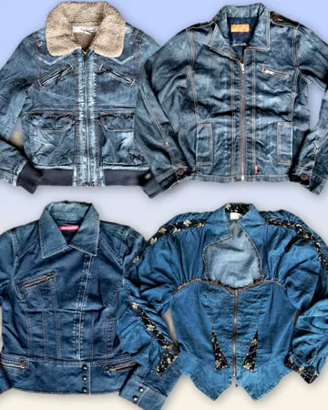 Denim Zipper Fitted jacket 30 pieces