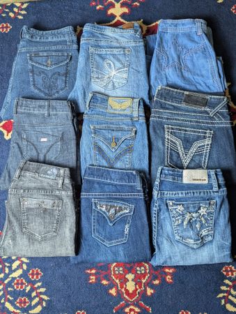 Jeans flare e bootcut bordados Y2k