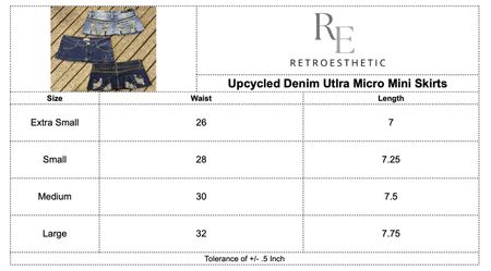 Upcycelte Denim Ultra Mikro Mini Röcke