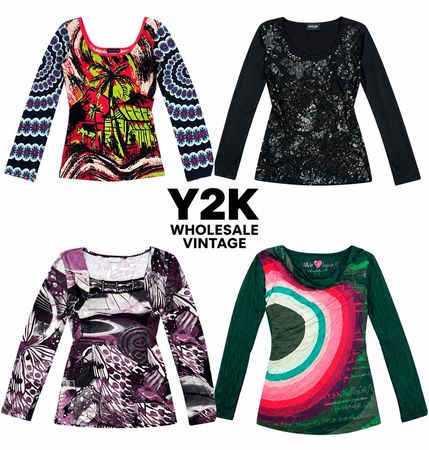 Y2K European Mesh Long sleeve with custo Tops (YWV7)