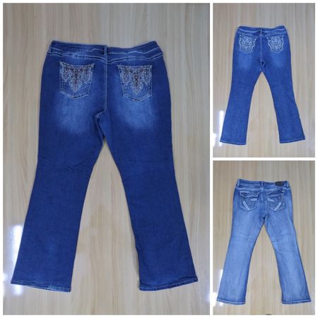 JA 0708 Baggy Embroidered Flared Bootcut Jeans