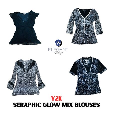 Y2K Seraphic Glow Mix Blouse - EV1072