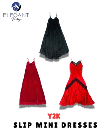 Y2K Slip Midi Dresses - EV1736