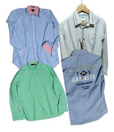 Premium Branded Men's Shirt Bundle – Lacoste, Tommy Hilfiger, Gant & Jack & Jones