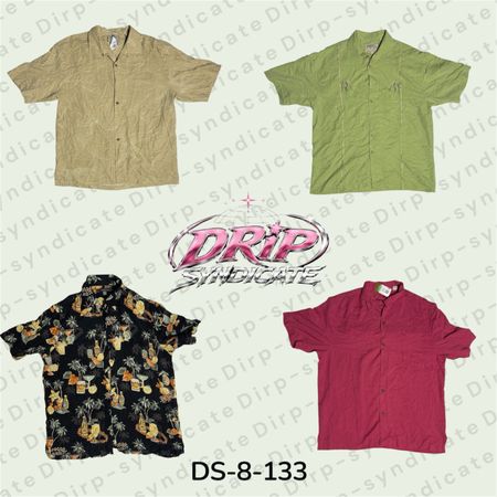 Men’s Hawaiian Shirt – Tropical Floral Print Casual Beach Shirt (DS-8-133)