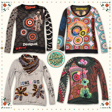Y2K Desigual Psychedelic Kaleidoscope Statement Tops 10 Stück (D3)