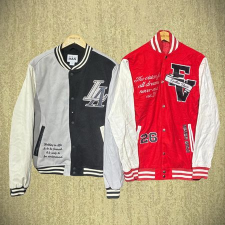 BASEBALL LEATHER AND WOOL VARSITY JACKET (FNC:19)