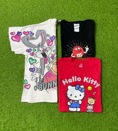T shirt stampata Y2k per donne (brand) hello kitty, mems, ecc. id591