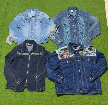 Yv1234 jaquetas de denim bordadas 4P