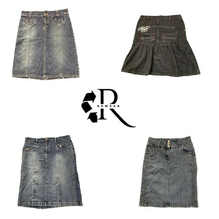 Y2K Era Cyber Girl Denim Midi Skirt RW-2279