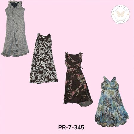 Women's Printed Poly Dress – Vintage Y2K Everyday Style (PR-7-345)