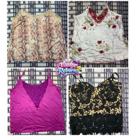 Y2K Vintage Lace & Statement Cami Bundle | VR371