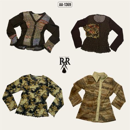 Y2k Earthy Tone Full Sleeve Tops (AA-1369)