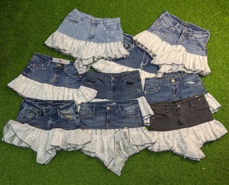 7945 - Upcycled Denim Mini Skirts