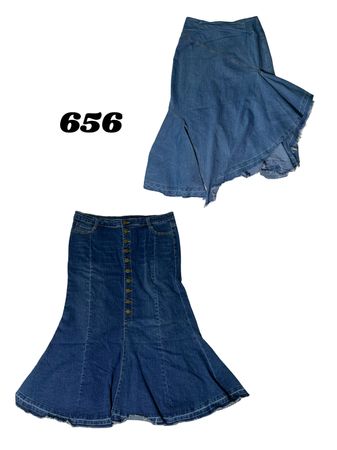 Jupe maxi en denim fast fashion (brand) dot b line, nofuze, etc.656