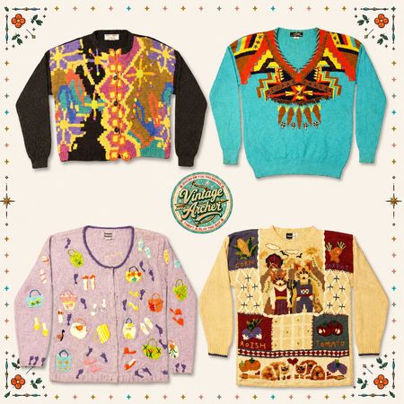 Vintage Heavy Knit Novelty Jumpers: 10 Stück (S4)