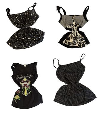 Y2K Black Polka Dot Print Cami Tops-ST-216